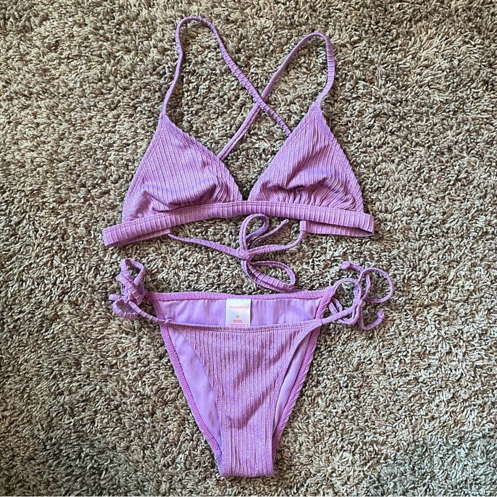 Purple Sparkly Xhilaration Bikini Set